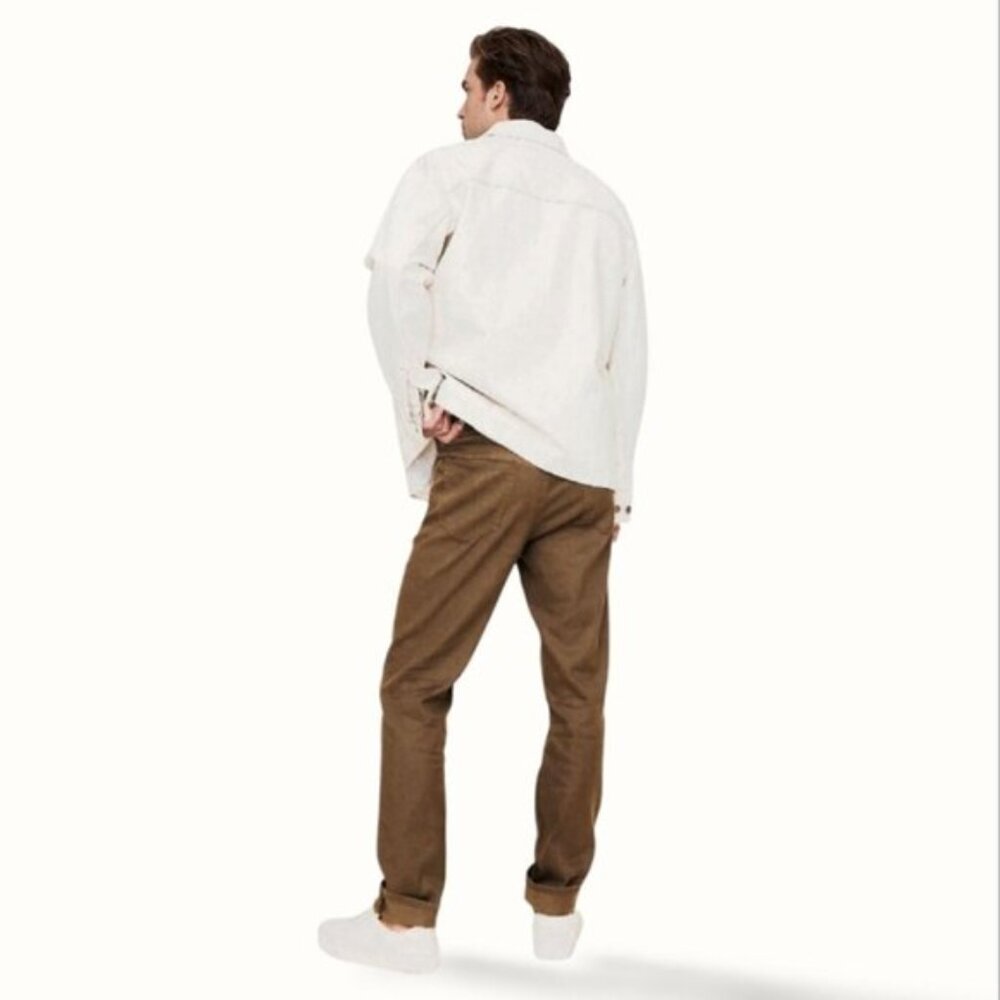 Banana Republic Traveler Slim Fit Twill Cotton Pants In Bronze Brown